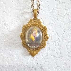 Disney Princess Aurora Sleeping Beauty Snow Globe Pendant Necklace Jakks Pacific